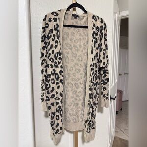 Sanctuary Black and Cream Animal Print Cardigan